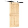 vidaXL Posuvné dvere Prírodná a čierna 90 x 210 cm