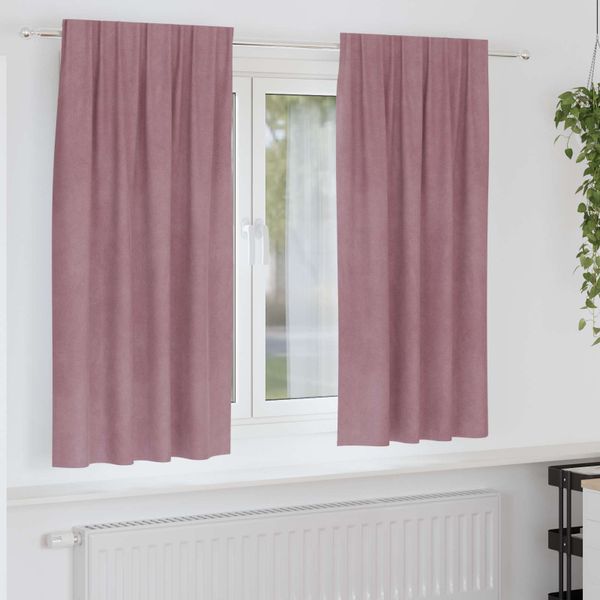 vidaXL Zatemňovacie závesy 2 pcs Tmavo ružová 140 x 175 cm Zamat