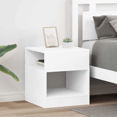 vidaXL Koncový stôl 2 pcs Biela 40,5 x 40 x 45 cm Kompozitné drevo