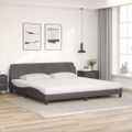 vidaXL Posteľ s matracom Dover sivá 200x200 cm umelá koža
