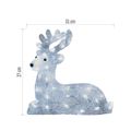 LED vianočný jelenček, 27 cm, vonkajší aj vnútorný, studená biela, časovač
