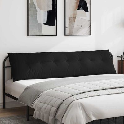 vidaXL Poduška na chrbát Čierna 200 x 50 cm Mikrovlákno