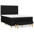 vidaXL Posteľný rám boxspring s matracom čierny 140x200 cm látka