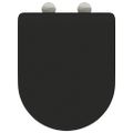 vidaXL WC sedadlo Čierna 47 x 36 x 3,4 cm Duroplast