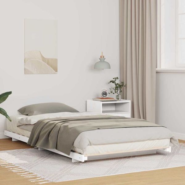 vidaXL Rám postele Biela 80 x 220 cm Masívne borovicové drevo