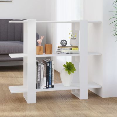 vidaXL Knižnica/deliaca stena biela 100x30x87 cm