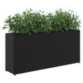 vidaXL Záhradné kvetináče 2 nádoby 2 ks čierne 90x20x40 cm polyratan