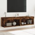 vidaXL TV skrinky s LED svetlami 2 ks dymový dub 60x30x30 cm