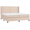 vidaXL Boxspring posteľ s matracom kapučínová 200x200 cm umelá koža