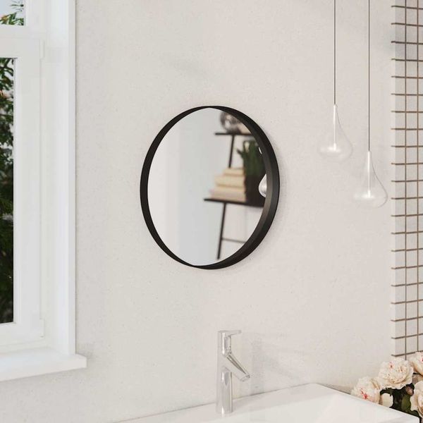 vidaXL Nástenné zrkadlo čierne 40 cm