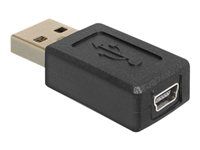 USB adaptér - USB (M) do mini-USB typ B (F) - čierna