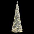 vidaXL Umelý vianočný stromček vyskakovací vločky snehu 150 LED 180 cm