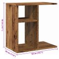 VidaXL Príručný stolík Old Wood 50x30x50 cm Engineered Wood
