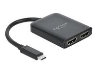 Video adaptér - USB-C s pinmi (male) do HDMI so zdierkami (female) - 20 cm - čierna - podporuje 4K, aktívny, ovládanie duálnej obrazovky