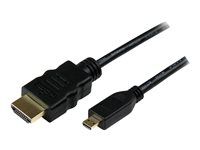 HDMI na HDMI Micro - M/M - 3 metrový HDMI (A) na HDMI Micro (D) kábel (HDADMM3M) - HDMI kábel s ethernetom - HDMI s kolíkmi (samec) na 19-pin micro HDMI Type D s kolíkmi (samec) - 3 m - tienený - čierna