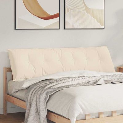 vidaXL Poduška na chrbát Béžová 180 x 50 cm Mikrovlákno