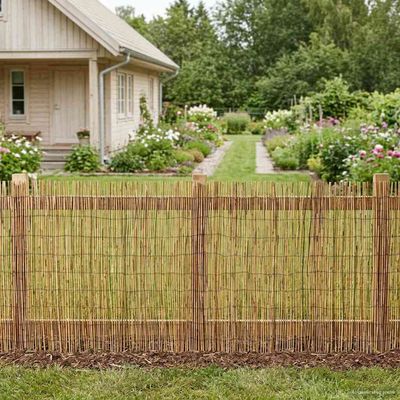 vidaXL Záhradný plot Karbonizovaný 300 x 100 cm Rákosie