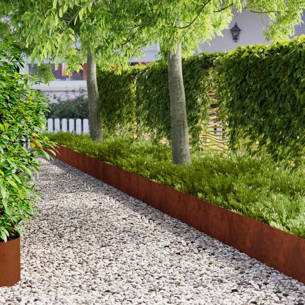 vidaXL Obrubník trávnika 20 pcs 103 x 30 cm kov Hrdzavý
