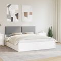 vidaXL Rám postele s čalúneným čelom Svetlosivá 200 x 200 cm