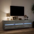 vidaXL TV nástenná skrinka s LED svetlami sivá sonoma 180x31x45 cm