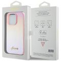 Puzdro Guess pre iPhone 15 Pro 6,1" GUHCP15LPSAIRSP ružové HC PU SAFFIANO IRIDESCENT SCRIPT
