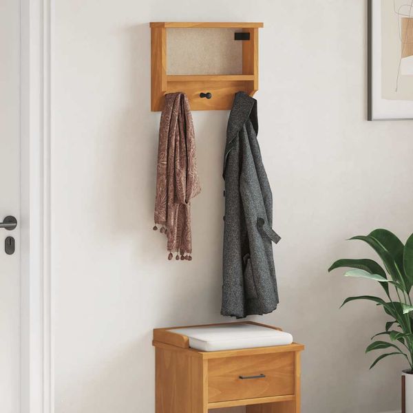 vidaXL Nástenný vešiak na kabáty SANDNES 45x12x35 cm borovicový masív