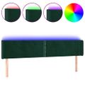 vidaXL Čelo postele s LED tmavozelené 163x16x78/88 cm zamat