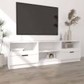 vidaXL TV stolík biely 150x33,5x45 cm spracované drevo