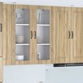 vidaXL Nástenný sklenený kabinet PORTO Sonoma dub 40 x 31 x 100 cm