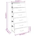 vidaXL Komoda so 6 zásuvkami dymový dub 50x34x96 cm spracované drevo