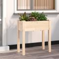 vidaXL Kvetináč s vložkou 71x37x76 cm jedľový masív