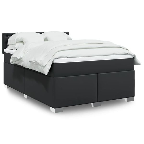 vidaXL Boxspring posteľ s matracom čierna 140x200 cm umelá koža