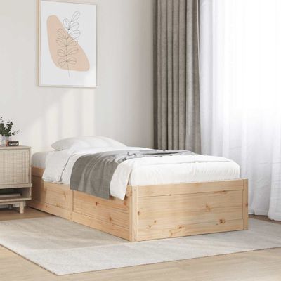 vidaXL Posteľ bez matraca 75x190 cm masívna borovica