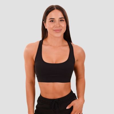 Športová podprsenka Mesh Panel black - GymBeam, veľkosť L, veľkosť oblečenia L