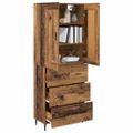 vidaXL Highboard 2 ks Staré drevo 69,5 x 34 x 180 cm Kompozitné drevo