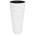 vidaXL Kvetináč s odnímateľnou vložkou biely 18/45 l PP drážkovaný