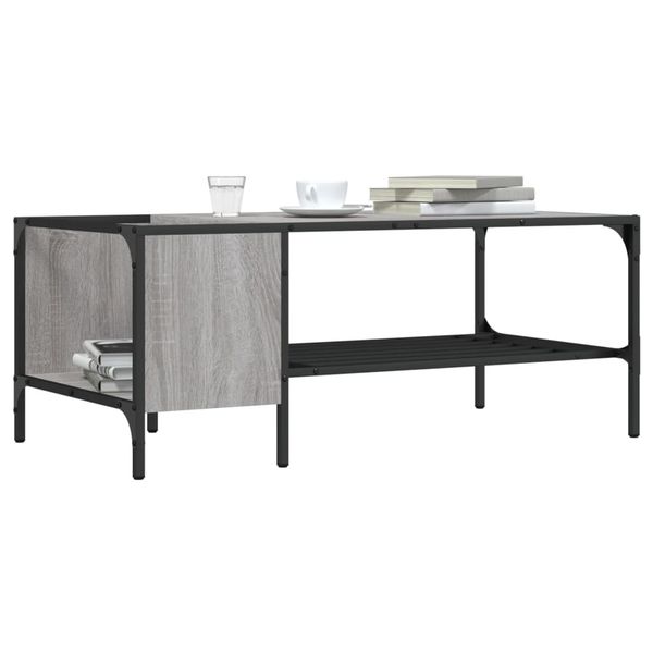 vidaXL Konferenčný stolík s regálom sivý sonoma 100x51x40cm komp.drevo