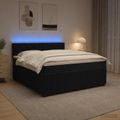 vidaXL Posteľ boxspring s matracom Čierna 140 x 200 cm Zamat