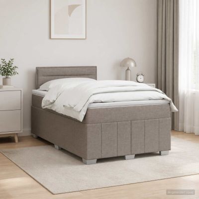 vidaXL Posteľ boxspring s matracom Sivohnedá 120 x 200 cm Látka