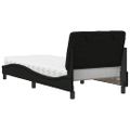 vidaXL Posteľ s matracom čierna 90x200 cm látka