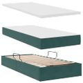 vidaXL Postel s úložným prostorem a matrací Tmavozelená 90 x 200 cm