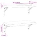 vidaXL Nástenné police 2 ks 50x23,5 cm, strieborné, nehrdzavejúca oceľ