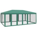 vidaXL Párty stan s 10 sieťkovanými bočnými stenami zelený 6x4 m HDPE