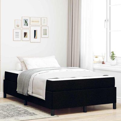 vidaXL Posteľ s pružinovým rámom Čierna 120 x 200 cm látka