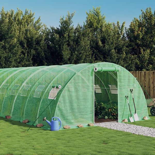 vidaXL Fóliovník s oceľovým rámom zelený 56 m² 14x4x2 m