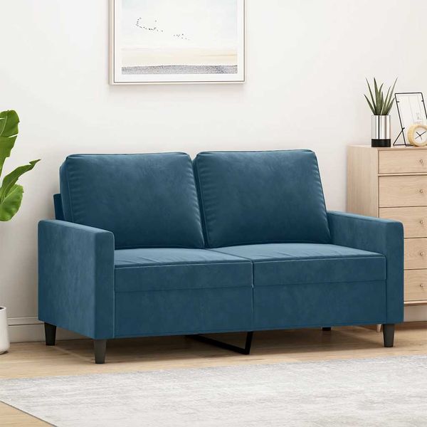 vidaXL 2-miestna pohovka modrá 120 cm zamat