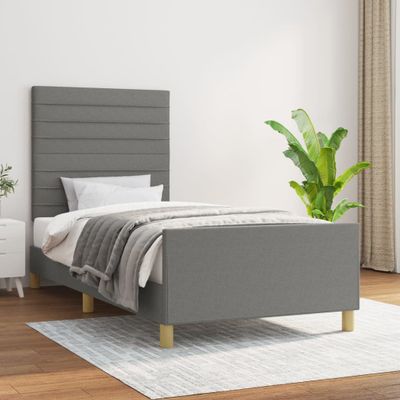 vidaXL Posteľ bez matraca tmavosivá 80x200 cm látka