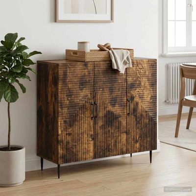 vidaXL Servírovacia skriňa Dymový dub 89 x 34,5 x 80 cm