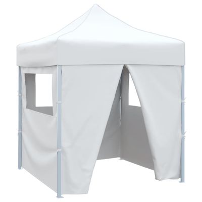 vidaXL Profesionálny skladací párty stan+4 steny 2x2 m, oceľ, biely