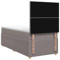 vidaXL LED boxspring posteľ s matracom Sivohnedá 90 x 200 cm Látka